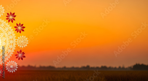 Rongali Bihu Gamusa Halo Sunset Background