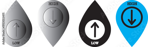 Low and high cholesterol icon vector .cholesterol icon with Low and high