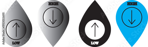 Low and high cholesterol icon vector .cholesterol icon with Low and high