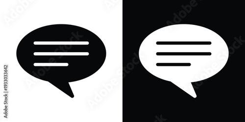 Modern outline style double speech bubble icon. Features a linear design representing messaging, networking, social media discussion, and digital conversation between two people.