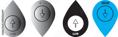 Low and high cholesterol icon vector .cholesterol icon with Low and high
