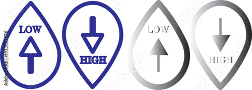 Low and high cholesterol icon vector .cholesterol icon with Low and high