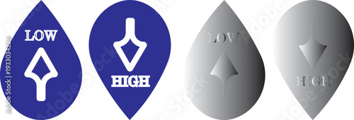 Low and high cholesterol icon vector .cholesterol icon with Low and high