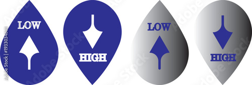 Low and high cholesterol icon vector .cholesterol icon with Low and high
