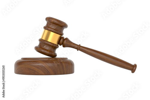 Judge or auction gavel on w...