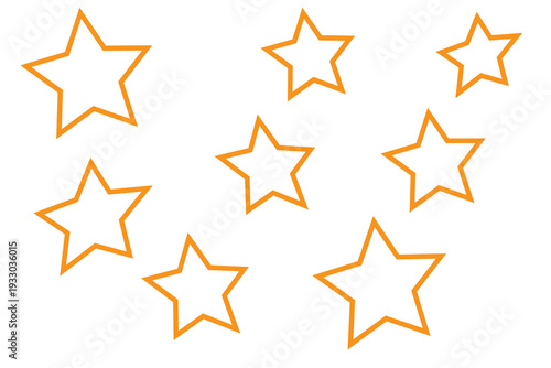 PNG Illustration Golden star shapes on white isolated on transparent background