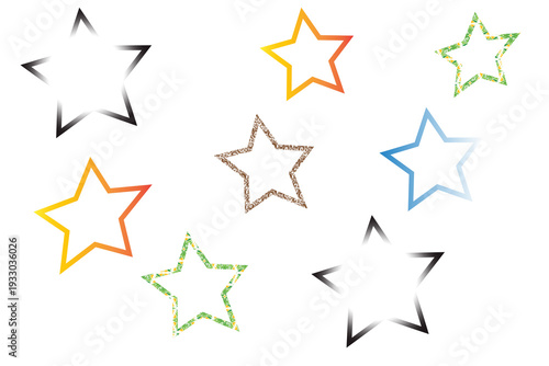 PNG Illustration Colorful star shapes on white isolated on transparent background