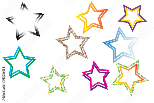 PNG Illustration Colorful star shapes isolated on transparent background