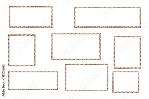 PNG Illustration Brown rectangle frames on white isolated on transparent background