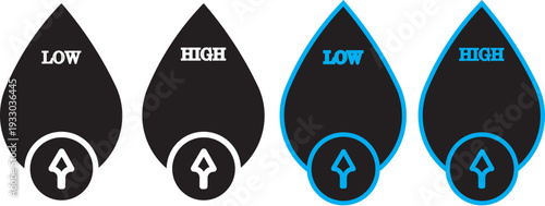 Low and high cholesterol icon vector .cholesterol icon with Low and high