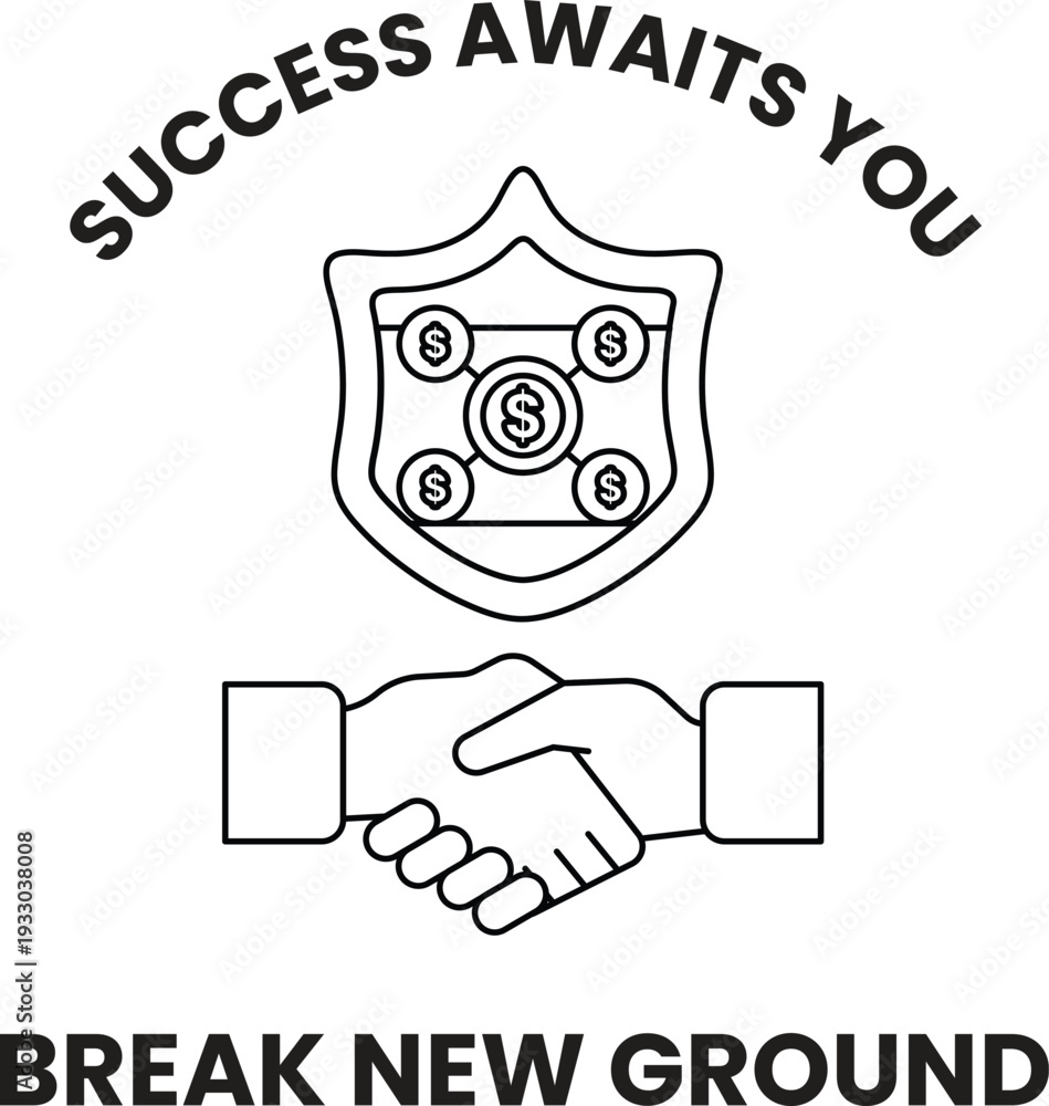 Fototapeta premium A white and black image of two hands shaking with the words 