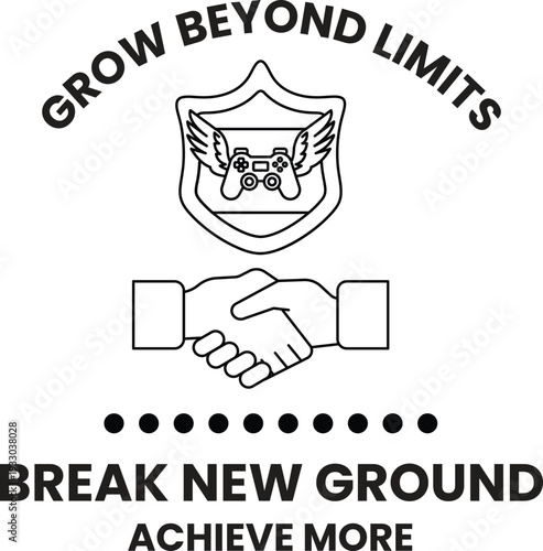 A logo for Grow Beyond Limits that says Break New Ground