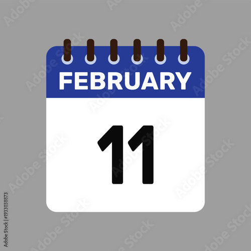 calendar with february 11 icon vector reminder for important deadlines and special events this autumn season