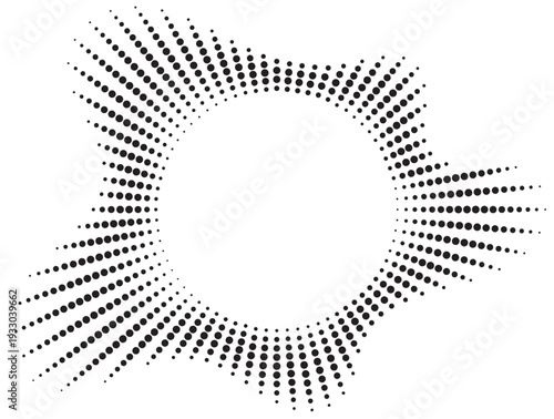 Three peak triangular black dotted halftone radial sound wave audio equalizer icon modern vector illustration