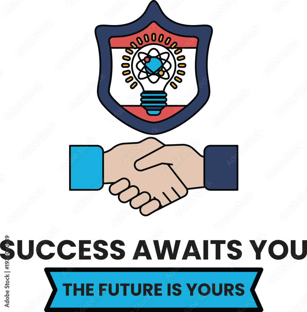 Fototapeta premium A black and white image of two hands shaking with the words 