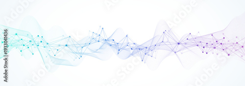 Abstract tech network connection dots. Digital background and big data technology. Blue background with plexus lines effect. Geometric background with abstract mesh.