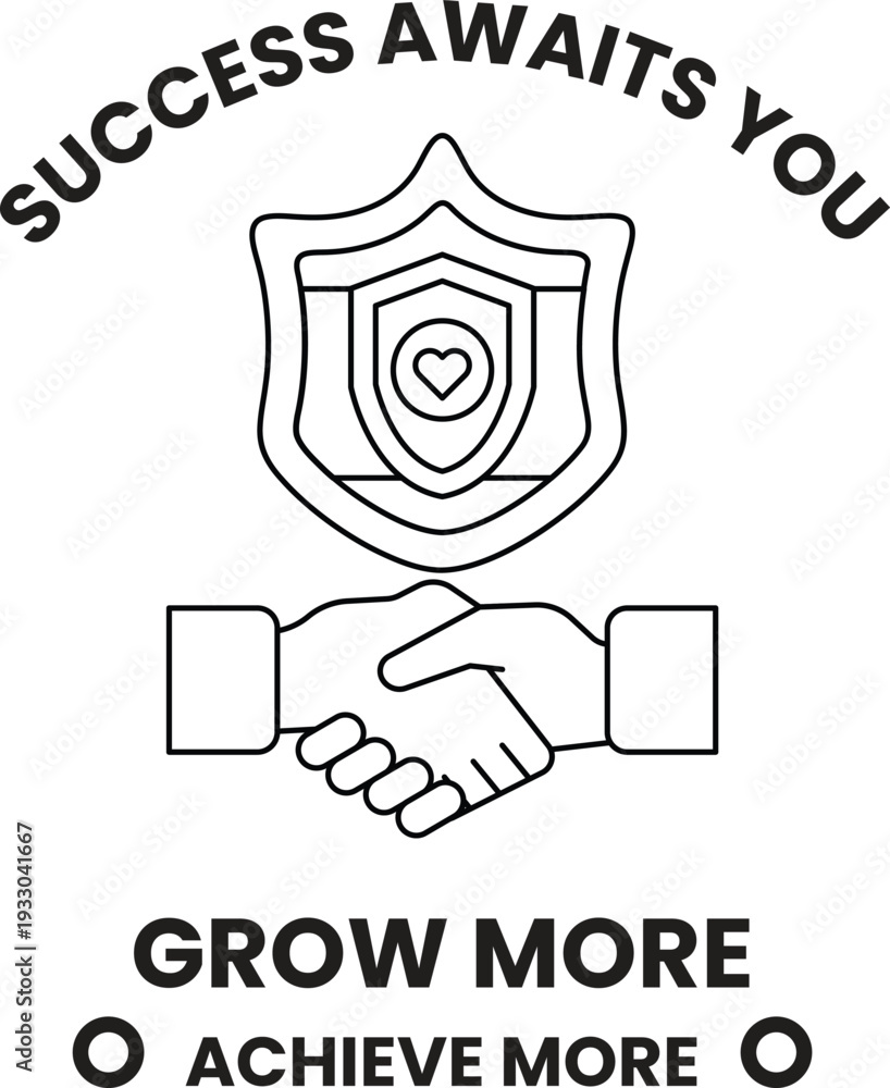 Fototapeta premium A black and white image of two hands shaking with the words 