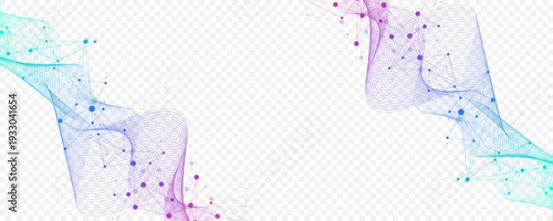 Abstract tech network connection dots. Digital background and big data technology. Blue background with plexus lines effect. Geometric background with abstract mesh.