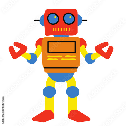Organic Children's Toy Robot – Eco-friendly toy robot illustration for kids and sustainable play