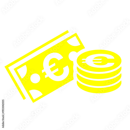 Euro Currency Icon – Modern art-style icon representing the Euro and finance