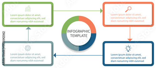 Infographic design template with place for your data.  Can be used for workflow layout, diagram, annual report, web design . Vector business template for presentation.  