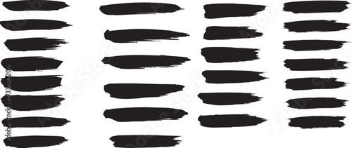 Collection of black brush strokes on white background