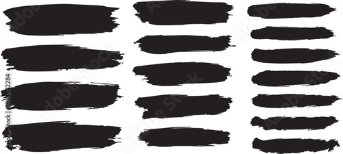A collection of  black brush strokes on a white background