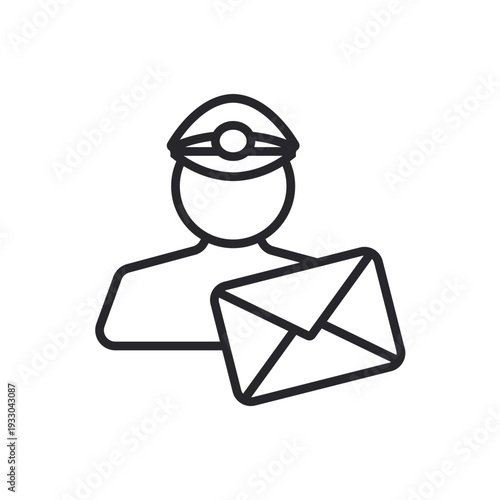 postman icons outline and Flat Style,transparent background