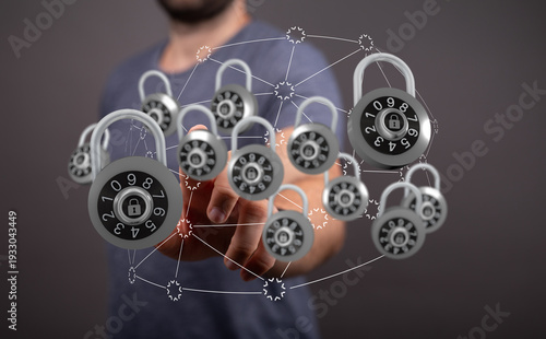 Hand reaching out to locks ...