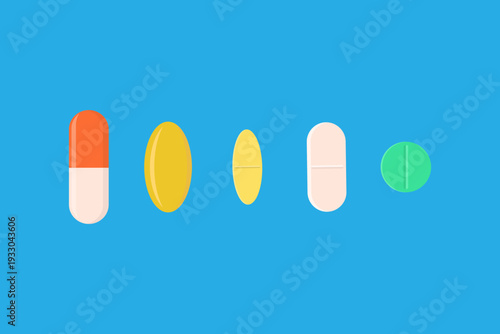 Vitamins and food supplements vector illustration