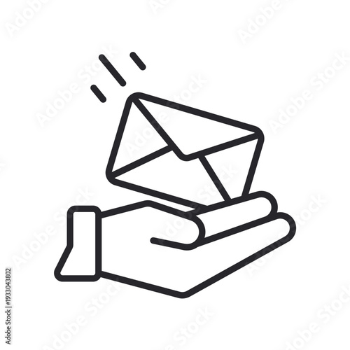 postal service icons outline and Flat Style,transparent background