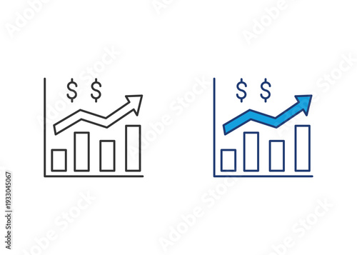 Growth Icon Set Multiple Style Collection