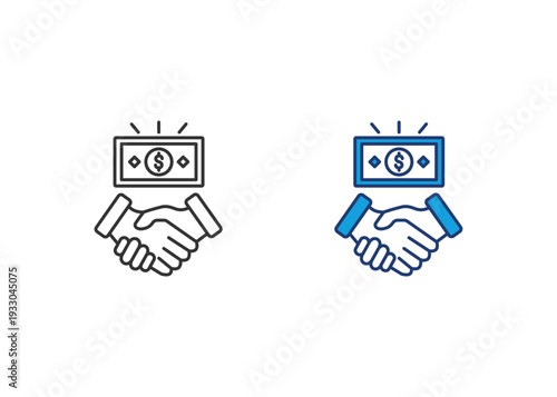 Financial Agreement Icon Set Multiple Style Collection