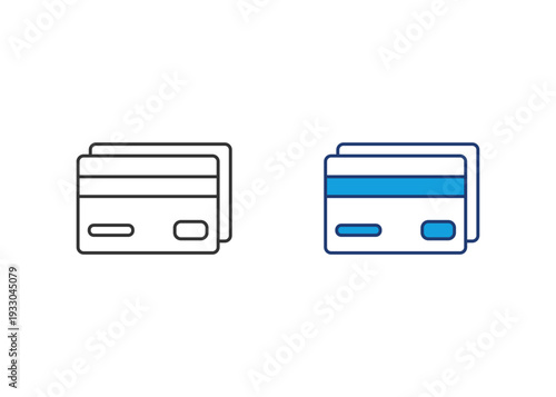 Credit Card Icon Set Multiple Style Collection