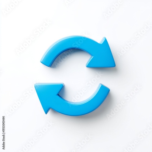 Free Download Unique Circular Blue Arrows Symbolizing Refresh, Reload, or Repeat Action on Simple White Background - GFXLoad