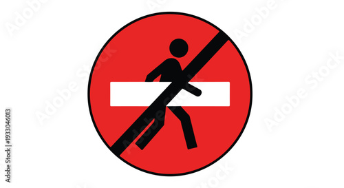 No Walking Sign Prohibition Symbol Pedestrian Restriction Icon
