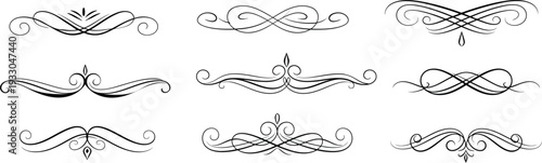 Collection of 8 unique hand drawn ornamental designs and patterns