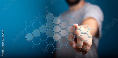 Person interacting with a f...