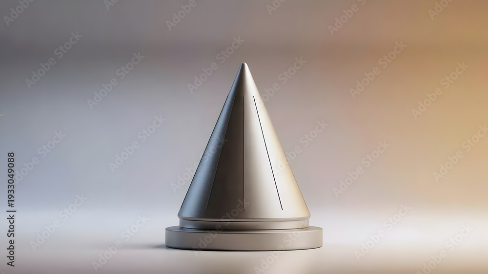 Fototapeta premium Balanced cone for economic stability foundation – Great for financial resilience, corporate strength, or market stability.