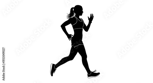 Dynamic silhouette of a runner in mid-stride during a race or workout session