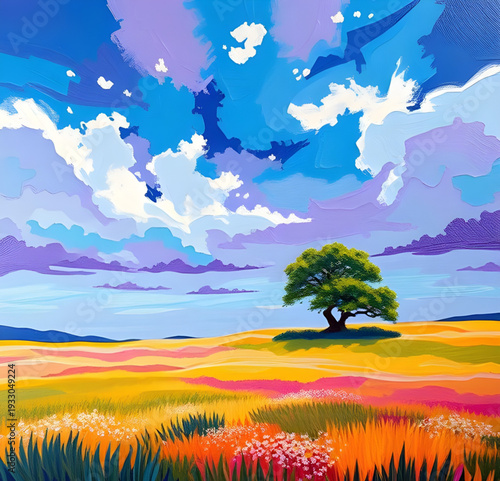 autumn, fall, landscape, trees, tree, sky, oil, painting, artwork, art, nature, forest, foliage, leaves, leaf, golden, orange, yellow, red, brown, seasonal, season, calm, peaceful, serene, horizon, cl