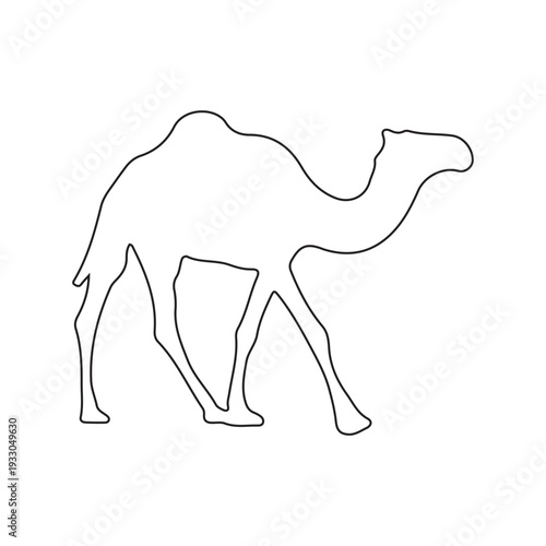 Camel Silhouette Line Art Vector Illustration Design.