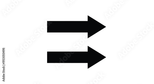 Two black arrows pointing in opposite directions create a visual representation of duality and contrast a striking silhouette