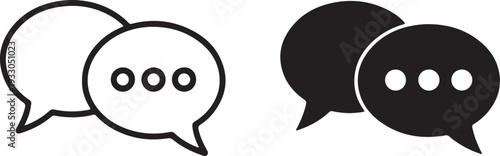 Black speech bubble collection.Chat Speech Bubble Icon Set,Set of speech bubble. Speech bubble comic