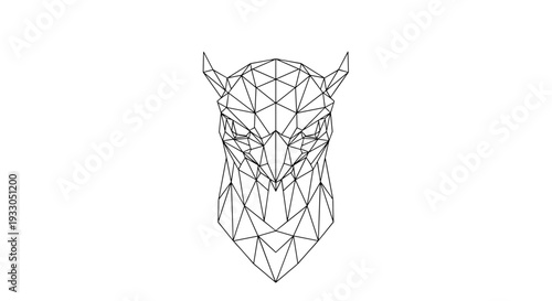 Geometric Bull Head Low Poly Art.