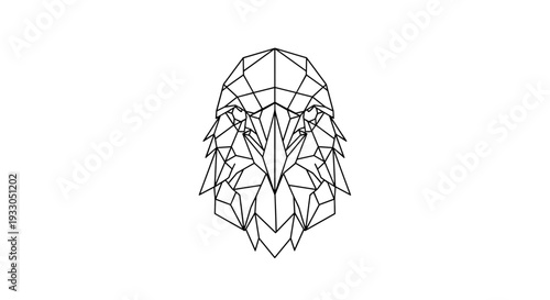 Geometric Lion Head Wireframe Illustration Design.