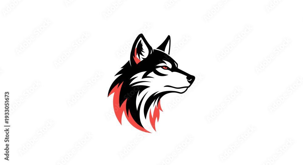 Fototapeta premium Illustration of a wolf head profile.