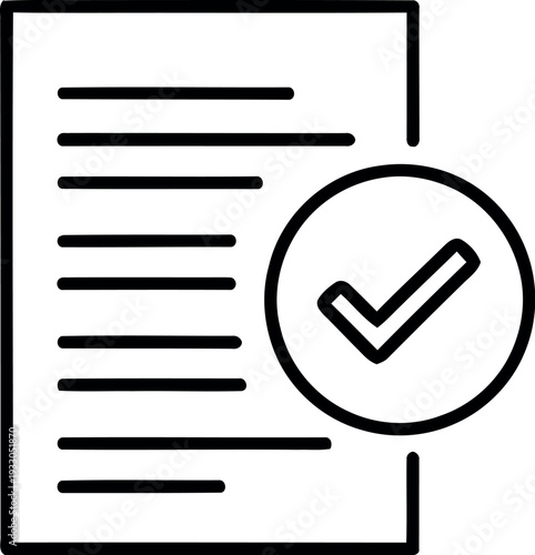 A document with a checkmark symbol indicating completion or approval