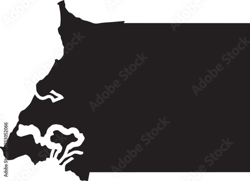 Outline map of Equatorial Guinea simple black silhouette vector graphic for design and illustration isolated on white background