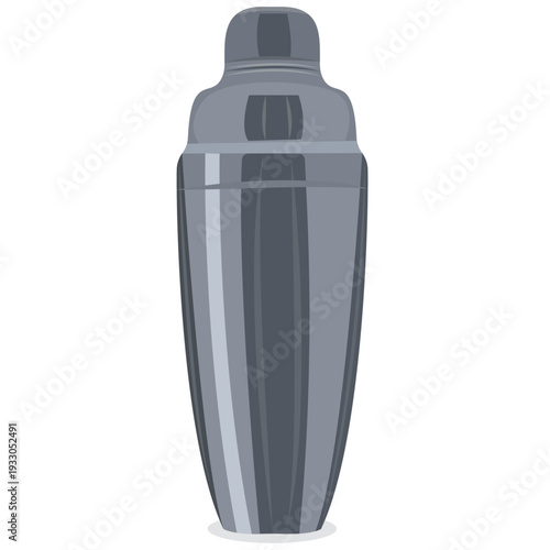 Stainless Steel Cocktail Shaker vector.
